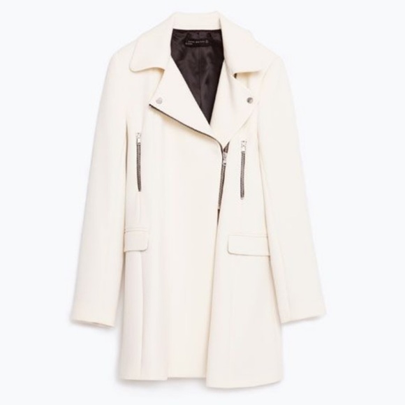 Zara Off White Coat Zara Off White Coat